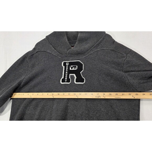 Vintage USA Rugby Sweater Varsity Letterman Pullover Elbow Patches Gray Men 2XL - Picture 10 of 12